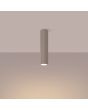 Brandende Sollux Karbon taupe kleurige geribbelde cilindervormige plafondlamp van 30 cm hoog met GU10 lamp
