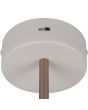 Detailfoto van de DIP schakelaar van de Trio Keaton warm grijze wandlamp van 18,5 cm hoog met dubbele schijf vormige kap met geïntegreerde led naar beneden