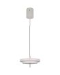 Trio Keaton warm grijze hanglamp met dubbele schijf vormige kap van 40 cm in diameter met geïntegreerde led