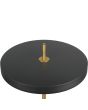 Bovenaanzicht met touch dimmer van de Trio Keaton zwarte vloerlamp van 138 cm hoog met dubbele schijf vormige kap met geïntegreerde led naar beneden