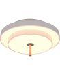 Brandende Trio Keaton warm grijze plafonniere van 40cm in diameter met een dubbele schijf met geintegreerde LED