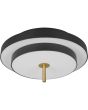 Trio Keaton zwarte plafonniere van 40cm in diameter met een dubbele schijf met geintegreerde LED