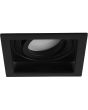 Trio Kenai 651600132 zwarte kantelbare verzonken vierkant metalen inbouwspot met GU10 lamp