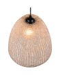 Bovenaanzicht kap van de Reality Kibito hanglamp van natuurlijk katoen met een ovale kap met een diameter van 32 cm