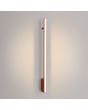 okerrood langwerpige wandlamp Lagom van 89 cm lang met brandende LED unit over de gehele lengte