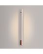 okerrood langwerpige wandlamp Lagom van 119 cm lang met brandende LED unit over de gehele lengte
