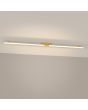 goudkleurig langwerpige plafondlamp Lagom van 181 cm lang met kort in het midden onderbroken brandende LED unit over de gehele lengte