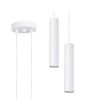 Sollux Lagos witte hanglamp met een diameter van 15 cm en twee buisvormige kappen van 30cm hoog en 6 cm in diameter