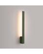 Brandende smalle olijfgroene wandlamp Lahti van 50 cm lang met LED voor indirect licht