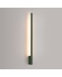 Brandende smalle olijfgroene wandlamp Lahti van 90 cm lang met LED voor indirect licht