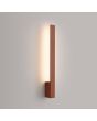 Brandende smalle okerrode wandlamp Lahti van 50 cm lang met LED voor indirect licht