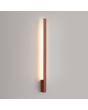 Brandende smalle okerrode wandlamp Lahti van 70 cm lang met LED voor indirect licht