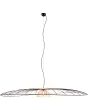 Brandende Casalum Lauris schijfvormige hanglamp met een diameter van 200 cm van zwart en goudkleurig metaaldraad