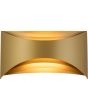 brandende goudkleurige metalen up-down wandlamp Leon van 27 cm breed met gelaagde licht uittreding
