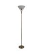Searchlight Linea EU5222AB antiek bronzen uplighter met halve ronde mat glazen schaal voor een E27 peertje