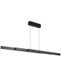 Uitgeschoven Searchlight Linear zwarte in hoogte verstelbare van 95 tot 150cm uitschuifbare hanglamp met drie LED balken