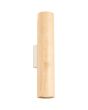 Sollux Lino houten cilindervormige up down wandlamp van 30 cm hoog en 6 cm in diameter