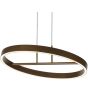 Onderaanzicht met LED rand van de Freelight Livello brons-goudkleurige ringvormige hanglamp met een diameter van 60cm en geintegreerde LED rand naar beneden en boven