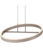 Bovenaanzicht van de LED rand van de Freelight Livello creme kleurige ringvormige hanglamp met een diameter van 60cm en geintegreerde LED rand naar beneden en boven