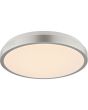 Brandende Brilliant Livius staalkleurige plafonnière met een diameter van 33 cm en een venster voor achterwaarts licht langs het plafond
