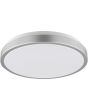 Brilliant Livius staalkleurige plafonnière met een diameter van 33 cm en een venster voor achterwaarts licht langs het plafond