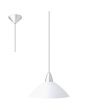 Brilliant Logo 78270/05 kunststof hanglamp met witte kap en grijze lamphouder