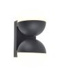 Lutec Looma antraciet grijze wandlamp voor buiten met twee draaibare bolvormige kappen van 10 cm in diameter met wit kunststof zijde