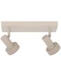Freelight Lunata creme kleurige spot met een lengte van 30cm met twee spotjes voor een GU10 LED lamp