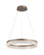Brandende Searchlight Madeleine koffiebruine ringvormige hanglamp van 50cm in diameter met acryl LED rand