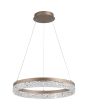 Searchlight Madeleine koffiebruine ringvormige hanglamp van 50cm in diameter met acryl LED rand
