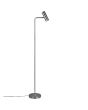 Trio Marley 412400107 brandende staalkleurige vloerlamp met een cilindervormige spot als kop met schakelaar op de kop