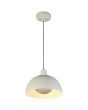 Searchlight Mars 35410CR brandende creme hanglamp van 25cm met half ronde kap en half ronde schijf in de lamp voor indirect licht