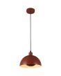Searchlight Mars 35410OR brandende oranje hanglamp van 25cm met half ronde kap en half ronde schijf in de lamp voor indirect licht