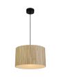 Searchlight Meadow 49711BK brandende hanglamp met zwarte pendel en ronde kap van gras