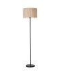 Searchlight Meadow EU49713BK brandende vloerlamp met zwarte lampvoet en ronde kap van gras