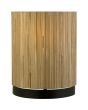 Searchlight Meadow 49714BK brandende wandlamp met onder een zwart metalen rand en half ronde kap van gras daarboven