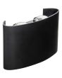zwarte kunststof buitenwandlamp van 12 cm breed met up en down licht