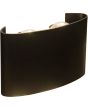 brandende zwarte kunststof buitenwandlamp van 12 cm breed met up en down licht