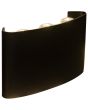 brandende zwarte kunststof buitenwandlamp van 17 cm breed met up en down licht