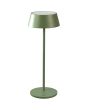 Konstsmide Menton mint groen oplaadbaar tafellampje met mat kunststof bovenzijde en dun schijfvormige kap van 30 cm hoog