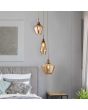 Hanglamp Mia 3-licht brass champagneglas