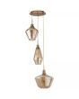 Hanglamp Mia 3-licht brass champagneglas