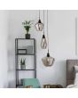 Hanglamp Mia 3-licht zwart rookglas