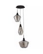 Hanglamp Mia 3-licht zwart rookglas