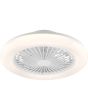 Brandende Brilliant Montero witte plafondventilator van 42 cm in diameter met geïntegreerde LED rand rond de ventilator