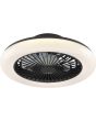 Brandende Brilliant Montero zwarte plafondventilator van 42 cm in diameter met geïntegreerde LED rand rond de ventilator
