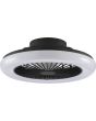 Brilliant Montero zwarte plafondventilator van 42 cm in diameter met geïntegreerde LED rand rond de ventilator