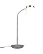 Trio Monza 523310107 brandende staal kleurige tafellamp met flexibele arm en platte ronde kop met LED