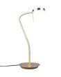 Trio Monza 523310108 brandende messing kleurige tafellamp met flexibele arm en platte ronde kop met LED