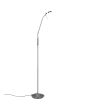 Trio Monza 423310107 brandende staal kleurige leeslamp met ronde kop en touch dimmer aan de paal